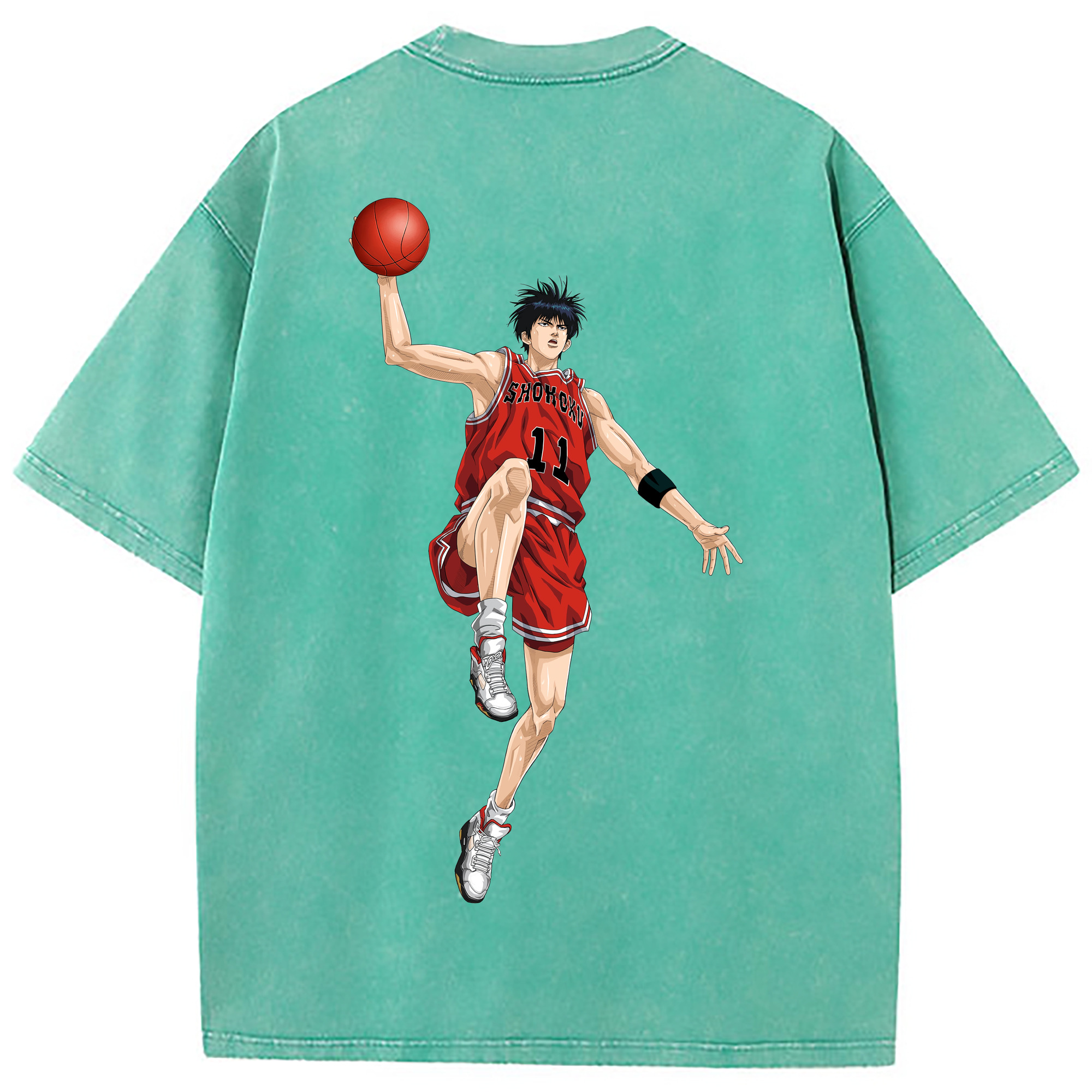 （画像用） SLAM DUNK／スラムダンク 綿100% ヴィンテージ風 半袖Tシャツ（背面プリント）